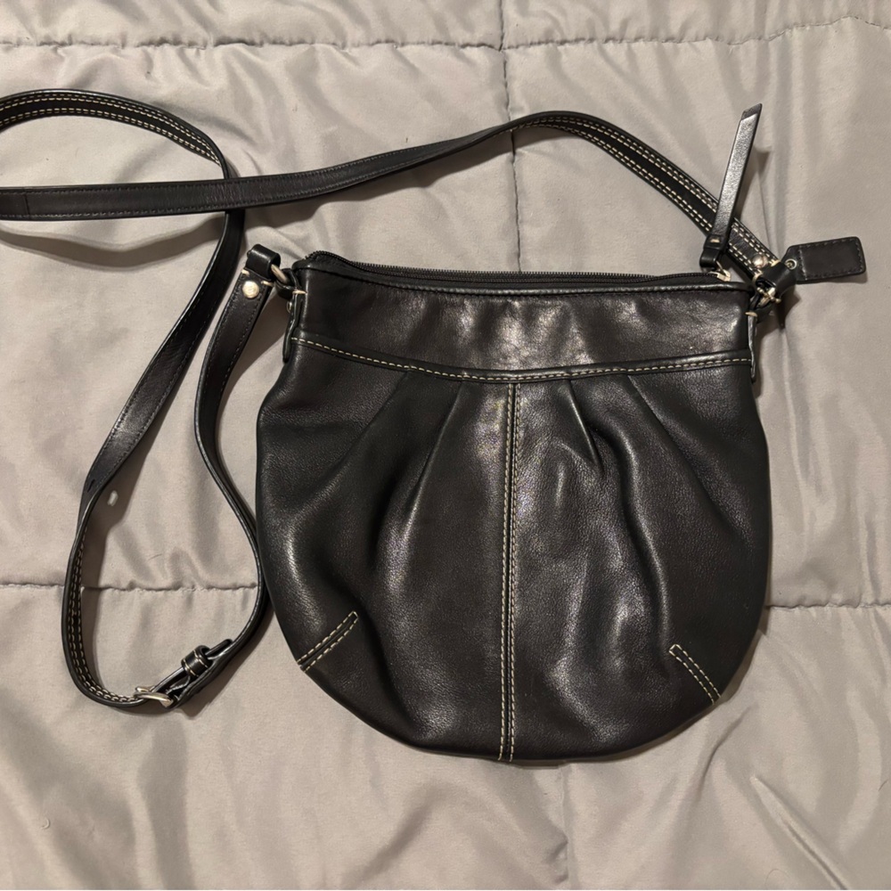 Lot of 2 Coach Black & Blue Leather Crossbody Bag